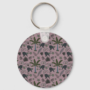 Seamless pattern Tropical animals monkey jumping Keychain