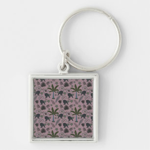 Seamless pattern Tropical animals monkey jumping Keychain