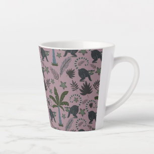 Seamless pattern Tropical animals monkey jumping Latte Mug