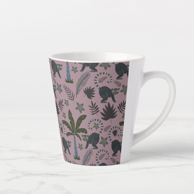Seamless pattern Tropical animals monkey jumping Latte Mug (Right)