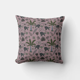 Seamless pattern Tropical animals monkey jumping Throw Pillow