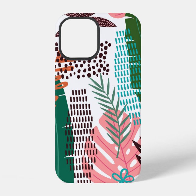 Seamless pattern tropical background with Monstera iPhone Case (Back)