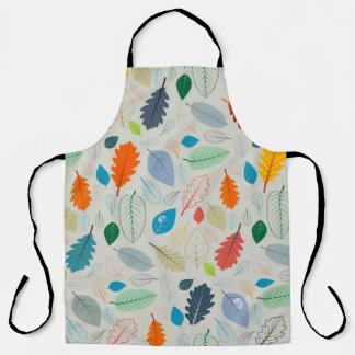 Seamless Pattern - vintage Autumn Leaves Illustrat Apron