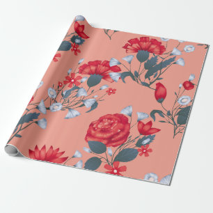 Seamless pattern vintage floral design with roses. wrapping paper