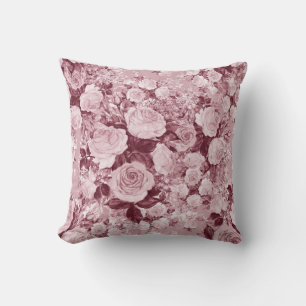 Seamless pattern watercolor bouquet of delicate te throw pillow