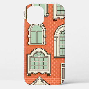 Seamless pattern with a vintage windows.  iPhone 12 case