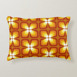 Seamless pattern with abstract floral elements and accent pillow