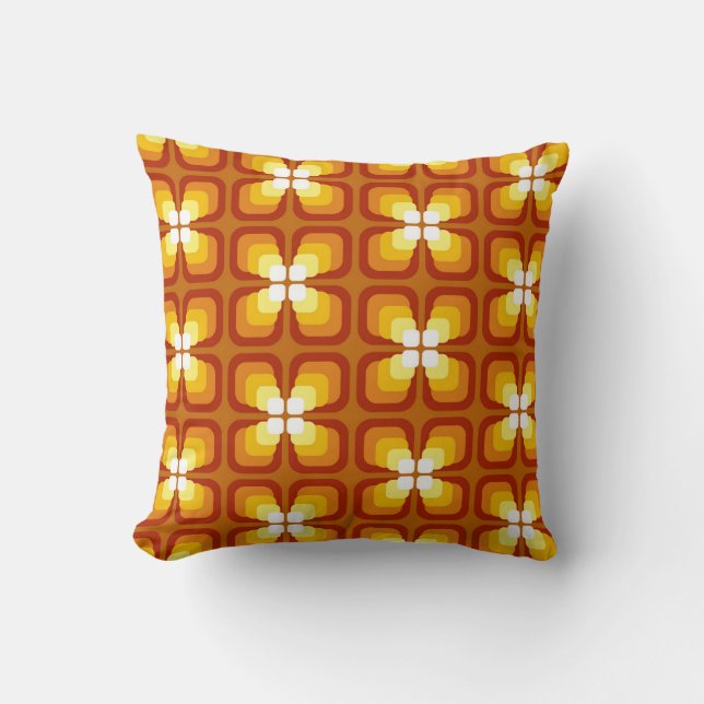 Seamless pattern with abstract floral elements and throw pillow (Front)