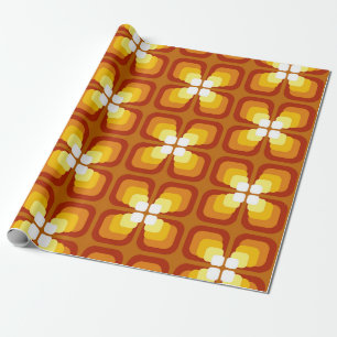 Seamless pattern with abstract floral elements and wrapping paper