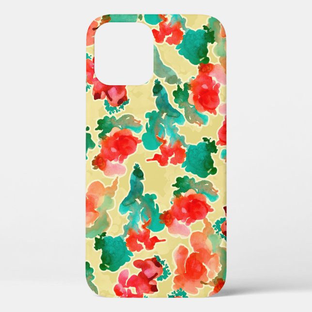 Seamless pattern with Abstract flowers drawn by a  Case-Mate iPhone Case (Back)