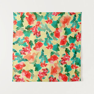 Seamless pattern with Abstract flowers drawn by a  Tapestry