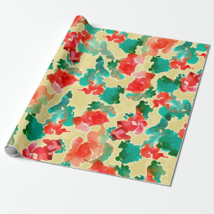 Seamless pattern with Abstract flowers drawn by a Wrapping Paper