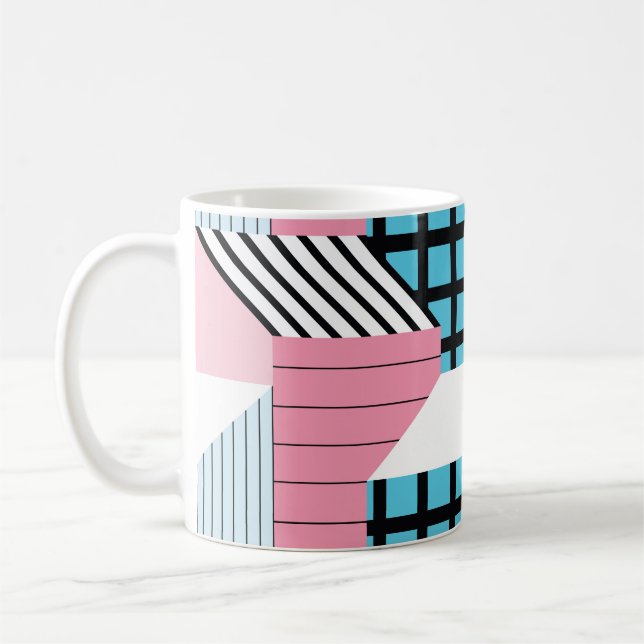 Seamless pattern with abstract geometric shapes coffee mug (Left)