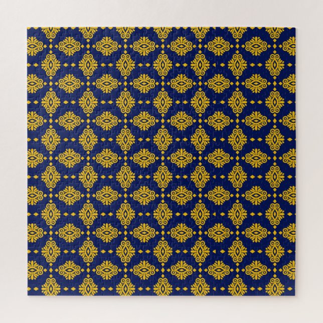 Seamless Pattern With Abstract Geometric Style.  Jigsaw Puzzle (Vertical)