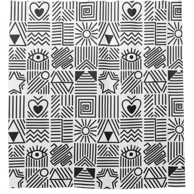 Seamless pattern with abstract line art mosaic in  (Front)