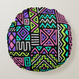  seamless pattern with abstract lines. geometric a round pillow