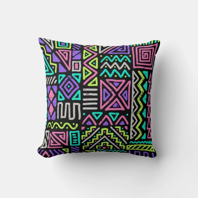  seamless pattern with abstract lines. geometric a throw pillow (Front)