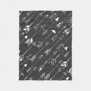 Seamless pattern with arrows on a black background fleece blanket