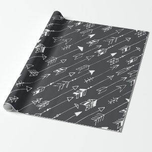 Seamless pattern with arrows on a black background wrapping paper