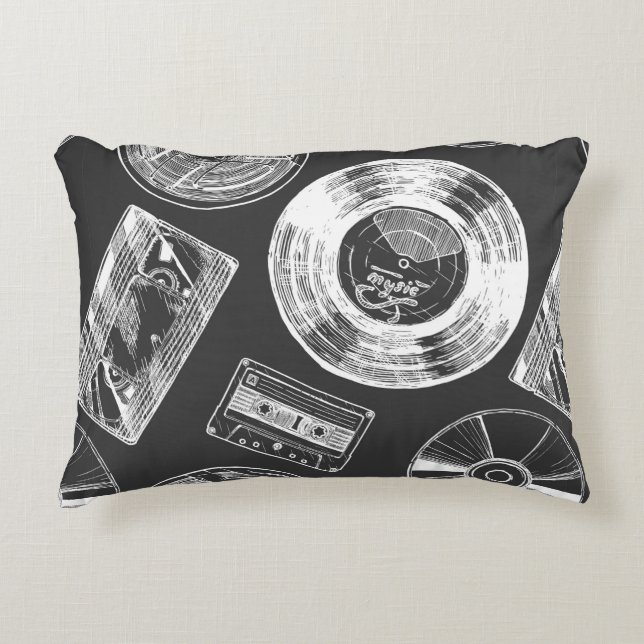 Seamless pattern with Audio and video carriers. Vi Accent Pillow (Front)