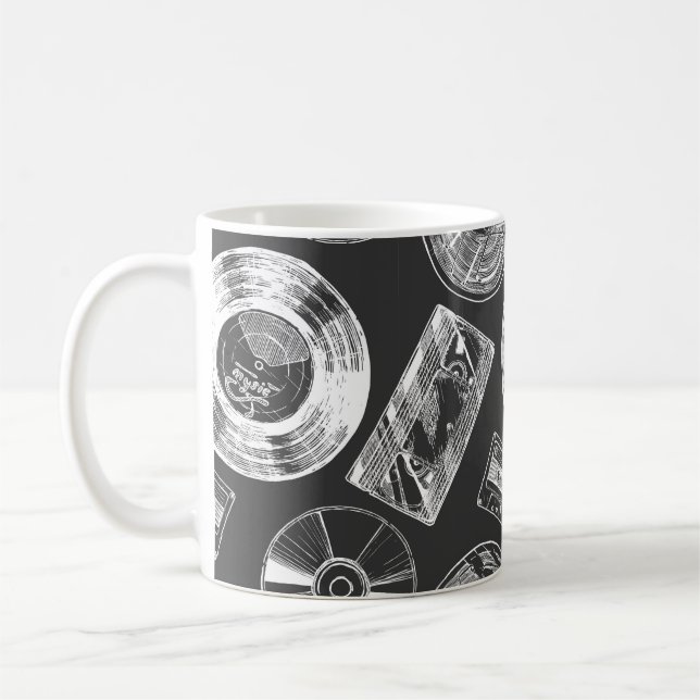Seamless pattern with Audio and video carriers. Vi Coffee Mug (Left)