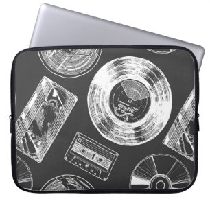 Seamless pattern with Audio and video carriers. Vi Laptop Sleeve