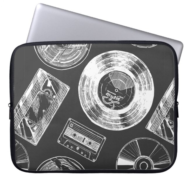 Seamless pattern with Audio and video carriers. Vi Laptop Sleeve (Front)