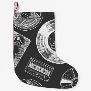 Seamless pattern with Audio and video carriers. Vi Small Christmas Stocking