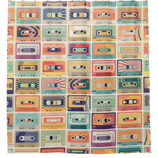 Seamless pattern with audio cassette tapes in a re (Front)