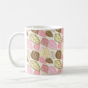 Seamless pattern with autumn leafs coffee mug