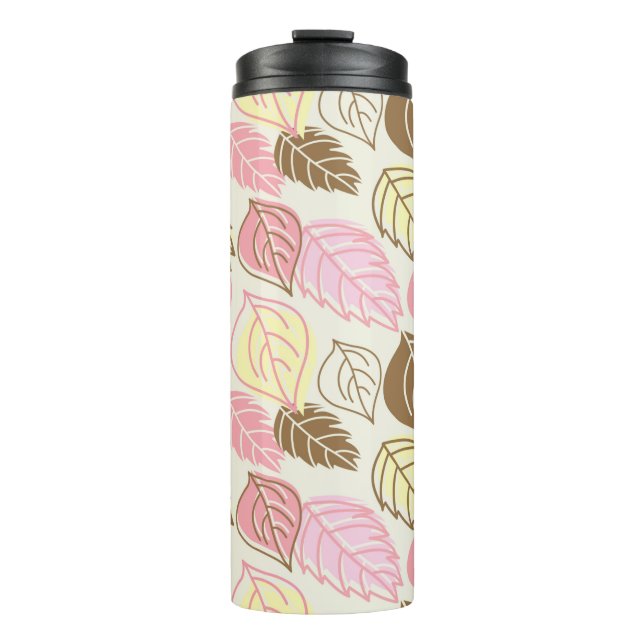 Seamless pattern with autumn leafs thermal tumbler (Front)