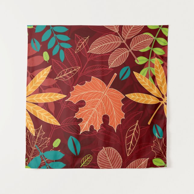 Seamless pattern with autumn leaves  tapestry (Front)