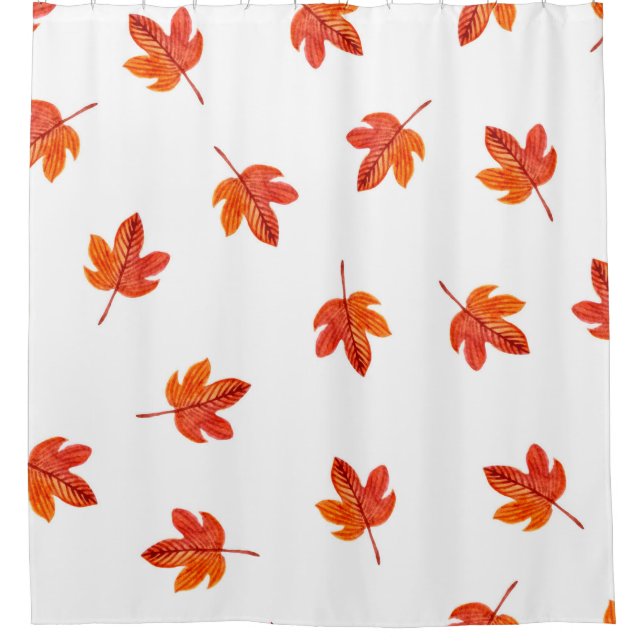 Seamless pattern with autumn leaves. Watercolor ha (Front)