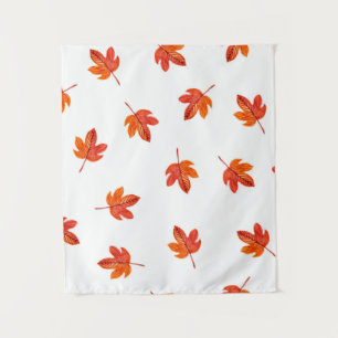 Seamless pattern with autumn leaves. Watercolor ha Tapestry