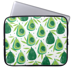 Seamless pattern with avocados. Stamp textured. vi Laptop Sleeve