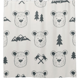 Seamless pattern with bear headspattern, bear, mou