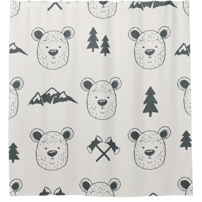 Seamless pattern with bear headspattern, bear, mou (Front)