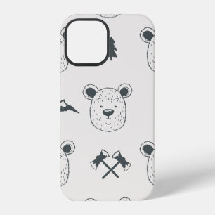 Seamless pattern with bear headspattern, bear, mou iPhone 12 case