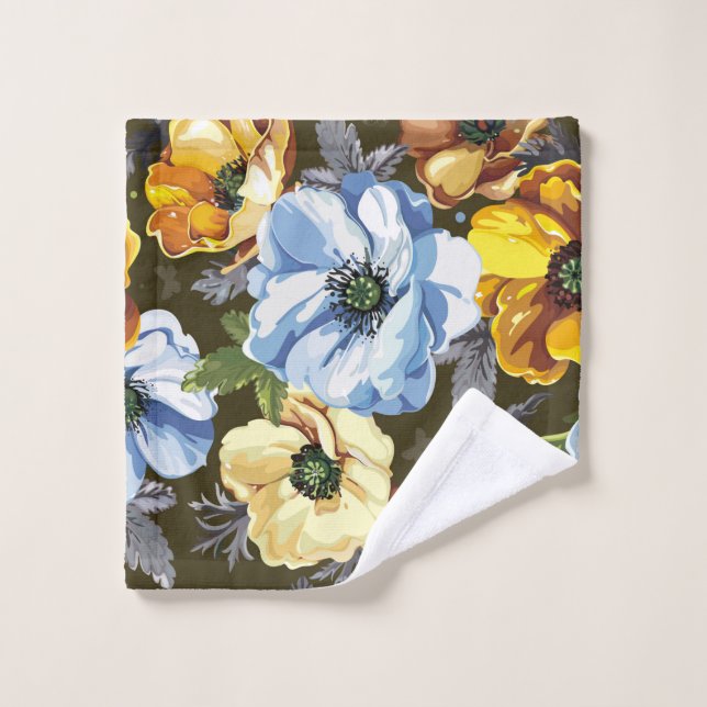 Seamless pattern with beautiful bouquet blossoming wash cloth (Wash Cloth)