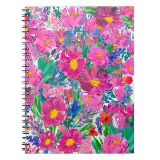 Seamless pattern with Beautiful flowers. Watercolo Notebook