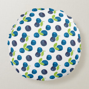 Seamless pattern with berries round pillow