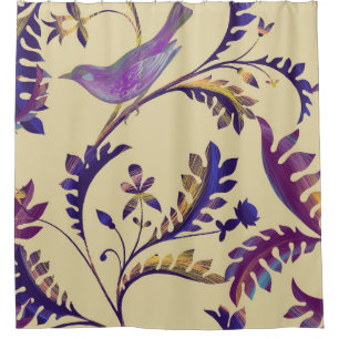 Seamless pattern with birds and branches with exot
