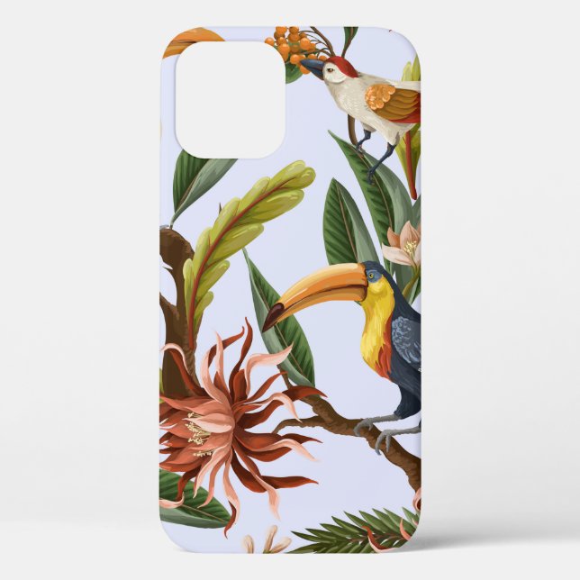 Seamless pattern with birds and tropical leaves an Case-Mate iPhone case (Back)