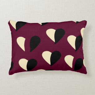 Seamless pattern with black and white heart. St Va Accent Pillow