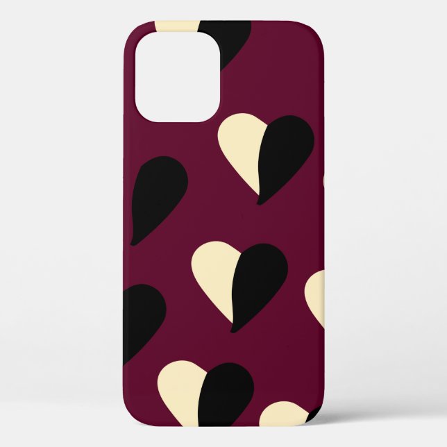 Seamless pattern with black and white heart. St Va Case-Mate iPhone Case (Back)