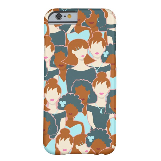 Seamless pattern with black girls and white girls Case-Mate iPhone case (Back)