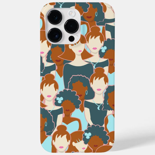 Seamless pattern with black girls and white girls Case-Mate iPhone case (Back)