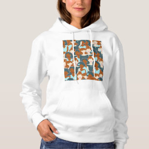 Seamless pattern with black girls and white girls hoodie