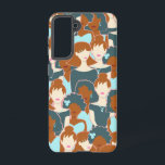 Seamless pattern with black girls and white girls samsung galaxy case<br><div class="desc">Seamless pattern with abstract portraits of glamour nice looking black and white girls</div>