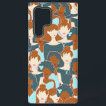 Seamless pattern with black girls and white girls samsung galaxy case<br><div class="desc">Seamless pattern with abstract portraits of glamour nice looking black and white girls</div>